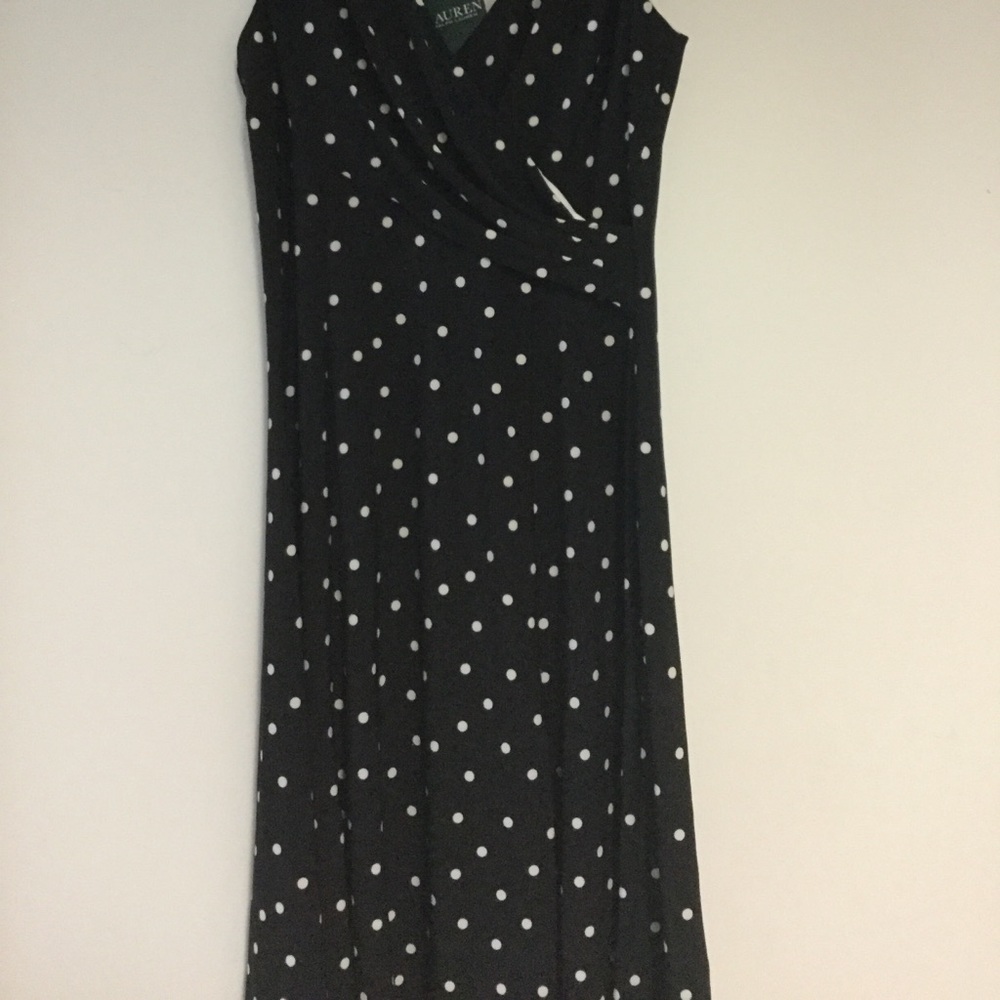 NWT - Ralph Lauren black polka dot dress size 4